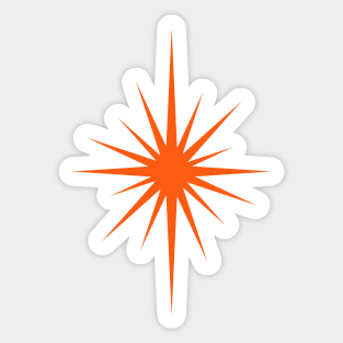 Bright Orange Starburst Mid Century Modern Sticker